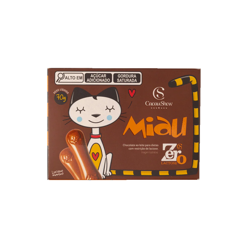 Tablete Miau ao Leite Zero Lactose 70g