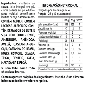Tablete laCreme Branco Zero Adição de Açúcar 100g
