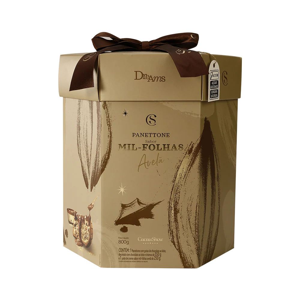Panetone Fondue Mil-Folhas Avelã 800g