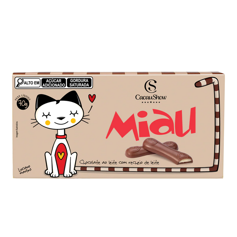 Tablete Miau de Chocolate Mezzo 70g